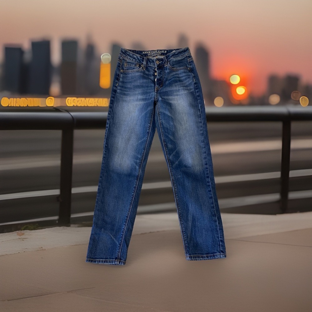 AMERICAN EAGLE Women‎ Jeans Blue Stretch Vintage Hi Rise  2 - Picture 2 of 5